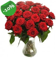 Vazo içerisinde 25 adet kırmızı gül  Iğdır Hoşhaber çiçek servisi , çiçekçi adresleri 