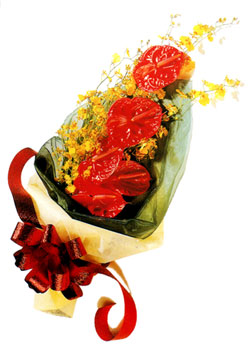 özel 5 adet antorium buketi   Iğdır 14 kasım hediye çiçek yolla 