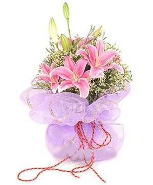 3 dal kazablanka görsel buketi  Iğdır Enginalan uluslararası çiçek gönderme 