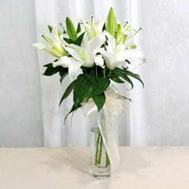  Iğdır çiçek yolla yurtiçi ve yurtdışı çiçek siparişi  2 dal kazablanka ile yapılmış vazo çiçeği